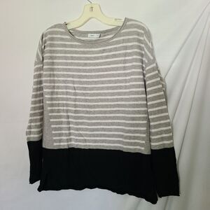 Vince striped color‎ block cotton lightweight sweater sz M